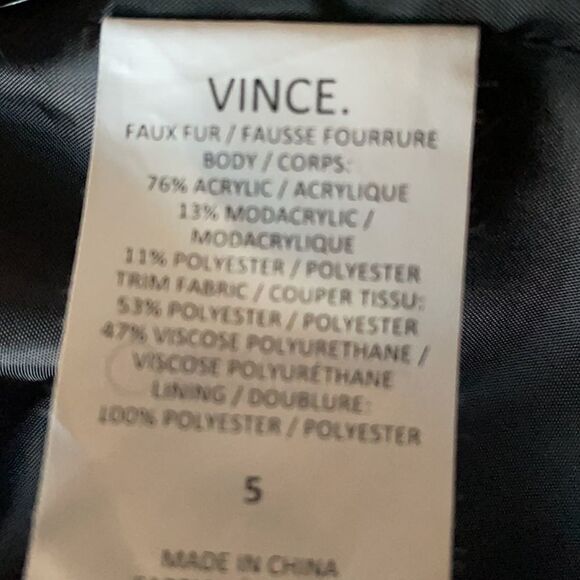 Vince Girls Dark Faux Fur Clip Closure Vest - Picture 7 of 7